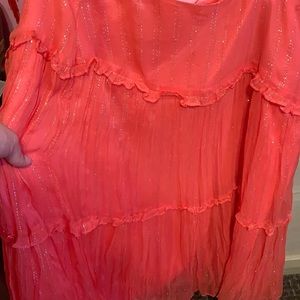 Silk skirt with silver threads